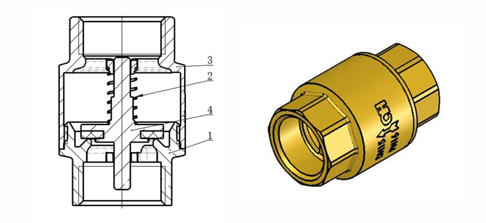 Материалы изготовления обратного клапана с латунным сердечником AquaHit.